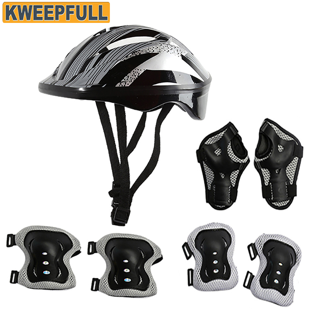 Youth Cycling Gear - 어린이 자전거 헬멧 보호 기어 세트,