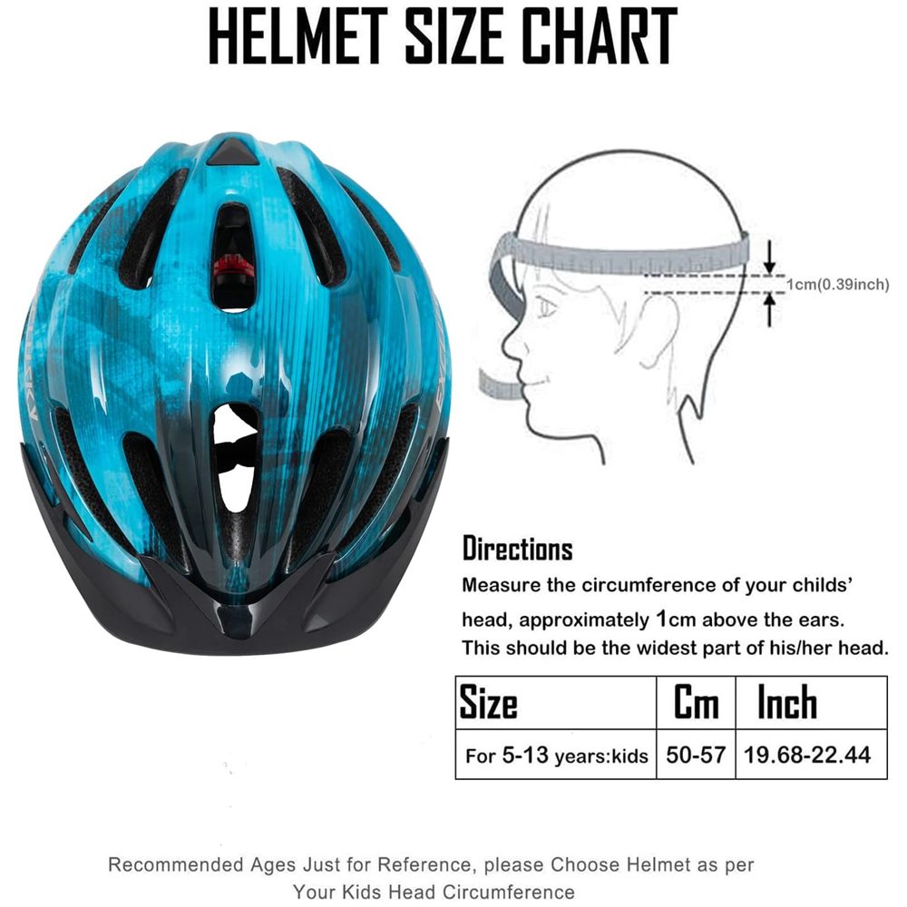 LED 라이트가 장착된 어린이용 자전거 헬멧, 5~12 - Youth Cycling Gear 리뷰 및 가격
